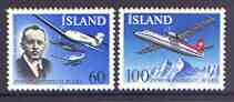 Iceland 1978 Domestic flights set of 2 unmounted mint, SG 563-64, stamps on aviation, stamps on junkers, stamps on fokker