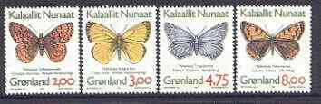 Greenland 1997 Butterflies set of 4 unmounted mint, SG 313-16, stamps on butterflies