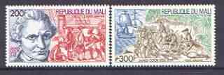 Mali 1978 Birth Anniversary of Capt Cook set of 2 unmounted mint, SG 621-22, stamps on ships, stamps on explorers, stamps on cook