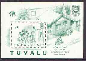 Tuvalu 1988 Red Cross perf m/sheet with red omitted, SG MS 522, stamps on , stamps on  stamps on medical, stamps on  stamps on red cross