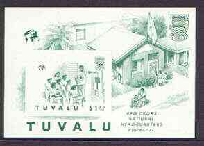 Tuvalu 1988 Red Cross imperf m/sheet with red omitted, SG MS 522, stamps on , stamps on  stamps on medical, stamps on  stamps on red cross