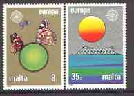 Malta 1986 Europa (Environmental Conservation) set of 2 unmounted mint, SG 779-80*, stamps on , stamps on  stamps on europa, stamps on environment, stamps on butterflies