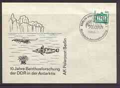Postmark - West Berlin 1990 illustrated cover for 10th Anniversary of German Antarctic study with fine Crustacean cancel, stamps on , stamps on  stamps on marine life