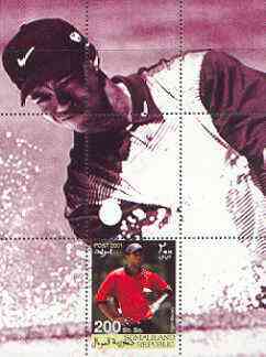 Somaliland 2001 Tiger Woods perf m/sheet #02 (200s value) unmounted mint, stamps on sport, stamps on golf