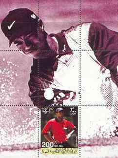 Somaliland 2001 Tiger Woods perf m/sheet #02 (200s value) unmounted mint, stamps on , stamps on  stamps on sport, stamps on golf