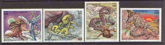 Somalia 2000 Desert Animals perf set of 4 unmounted mint    Michel 823-6*, stamps on animals, stamps on reptiles, stamps on snakes, stamps on scorpions, stamps on lizards, stamps on dragons, stamps on snake, stamps on snakes, stamps on 