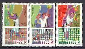 Somalia 1999 Tennis perf set of 3 unmounted mint*, stamps on , stamps on  stamps on sport, stamps on tennis