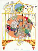 Somalia 1999 Parrots #01 perf m/sheet unmounted mint, stamps on , stamps on  stamps on birds, stamps on parrots