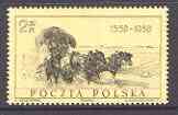 Poland 1958 Postal Service Exhibition unmounted mint, SG 1072, Mi 1072*, stamps on mail coaches, stamps on stamp exhibitions, stamps on horses