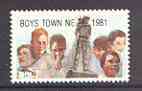 Cinderella - United States 1981 Boys Town, Nebraska fine mint label showing Boys and Statue*, stamps on cinderellas, stamps on statues
