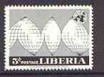 Liberia 1958 Human Rights 3c perf proof of black only on gummed paper (appears as missing blue) unmounted mint as SG 811, stamps on , stamps on  stamps on human rights, stamps on maps, stamps on united nations