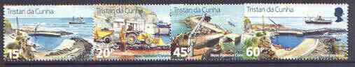 Tristan da Cunha 1996 New Harbour set of 4 unmounted mint SG 598-601*, stamps on ports, stamps on harbours, stamps on  jcb , stamps on 
