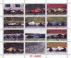 Udmurtia Republic 2000 Formula 1 perf sheetlet containing set of 12 values unmounted mint, stamps on , stamps on  stamps on cars, stamps on shells, stamps on  stamps on racing cars, stamps on motorsport, stamps on  stamps on  f1 , stamps on  stamps on jaguar, stamps on ferrari, stamps on bmw, stamps on 