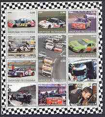 Amurskaja Republic 2000 Indi-500 perf sheetlet containing set of 12 values unmounted mint, stamps on cars, stamps on racing cars, stamps on motorsport, stamps on 