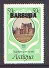 Barbuda 1982 Royal Wedding 50c Glamis Castle unmounted mint with opt doubled, SG 573a, stamps on , stamps on  stamps on royalty, stamps on charles, stamps on diana, stamps on castles