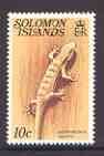 Solomon Islands 1979 Gecko 10c (without imprint) from Reptiles def seunmounted mint SG 393A, stamps on animals, stamps on reptiles    