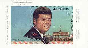 Montserrat 1998 Famous People of the 20th Century - JF Kennedy perf m/sheet opt'd SPECIMEN, unmounted mint SG MS 1085s, stamps on , stamps on  stamps on personalities, stamps on  stamps on kennedy, stamps on  stamps on millennium