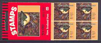 New Zealand 1996 Extinct Birds - Stout-legged Wren $4 self-adhesive booklet complete, SG SB83, stamps on , stamps on  stamps on birds, stamps on wrens, stamps on self adhesive