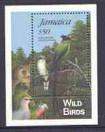 Jamaica 1995 Wild Birds m/sheet unmounted mint, SG MS 872, stamps on , stamps on  stamps on birds, stamps on  stamps on pigeons, stamps on  stamps on parrots, stamps on  stamps on owls, stamps on  stamps on birds of prey