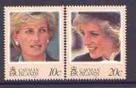 Cayman Islands 1998 Princess Diana Commemoration set of 2 unmounted mint, SG 856-57*, stamps on , stamps on  stamps on royalty, stamps on  stamps on diana