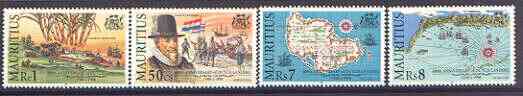 Mauritius 1998 400th Anniversary of Dutch Landing set of 4 unmounted mint, SG 983-86, stamps on , stamps on  stamps on ships, stamps on  stamps on maps, stamps on  stamps on sugar, stamps on 