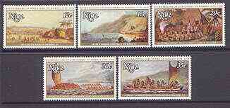 Niue 1978 Bicentenary of Cooks Discovery of Hawaii set of 5 unmounted mint, SG 235-39, stamps on ships, stamps on cook, stamps on explorers, stamps on 