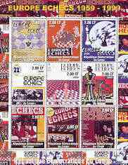 Congo 2000 Chess perf sheetlet containing 9 values (Chess Magazine Covers) unmounted mint, stamps on chess