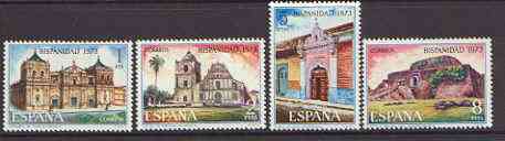 Spain 1973 Spain in the New World (2nd series - Buildings) set of 4 unmounted mint, SG 2212-15, stamps on , stamps on  stamps on buildings, stamps on churchescastles, stamps on cathedrals