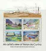 Tristan da Cunha 1978 Paintings by Roland Svensson (2nd series) m/sheet unmounted mint, SG MS 238, stamps on , stamps on  stamps on arts, stamps on  stamps on churches, stamps on  stamps on ships, stamps on  stamps on harbours