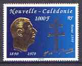 New Caledonia 1995 Death Anniversary of Charles de Gaulle unmounted mint, SG 1032, stamps on , stamps on  stamps on personalities, stamps on de gaulle, stamps on  stamps on personalities, stamps on  stamps on de gaulle, stamps on  stamps on  ww1 , stamps on  stamps on  ww2 , stamps on  stamps on militaria