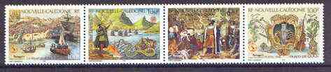 New Caledonia 1998 Portugal '98 Stamp Exhibition & Vasco da Gama Anniversary se-tenant strip of 4 unmounted mint, SG 1145-48, stamps on , stamps on  stamps on stamp exhibitions, stamps on ships, stamps on explorers