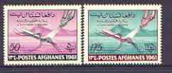 Afghanistan 1961 Mosquito Anti Malaria (50p & 175p) perf set of 2, Mi 561-62, stamps on insects, stamps on medical, stamps on malaria, stamps on diseases