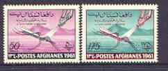 Afghanistan 1961 Mosquito Anti Malaria (50p & 175p) perf set of 2, Mi 561-62, stamps on insects, stamps on medical, stamps on malaria, stamps on diseases