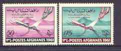 Afghanistan 1961 Mosquito Anti Malaria (50p & 175p) perf set of 2, Mi 561-62, stamps on , stamps on  stamps on insects, stamps on medical, stamps on malaria, stamps on diseases