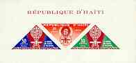 Haiti 1962 Malaria Eradication imperf m/sheet containing 3 x triangular values unmounted mint, SG MS 805, stamps on insects, stamps on medical, stamps on malaria, stamps on diseases, stamps on triangulars