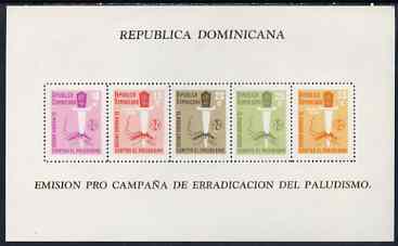 Dominican Republic 1962 Malaria Eradication perf m/sheet unmounted mint but minor creasing, SG MS 862, stamps on medical, stamps on malaria, stamps on diseases, stamps on insects