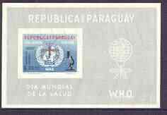 Paraguay 1962 Malaria Eradication imperf m/sheet unmounted mint, Mi BL23, stamps on medical, stamps on malaria, stamps on diseases, stamps on insects, stamps on microscopes, stamps on chemistry
