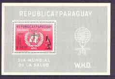 Paraguay 1962 Malaria Eradication perf m/sheet unmounted mint, Mi BL22, stamps on , stamps on  stamps on medical, stamps on malaria, stamps on diseases, stamps on insects, stamps on microscopes, stamps on  stamps on chemistry