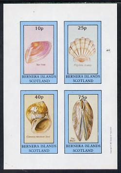 Bernera 1981 Shells (Thin Tellin, Scallop, Necklace Shell & File Shell) imperf set of 4 values (10p to 75p) unmounted mint, stamps on , stamps on  stamps on marine-life     shells