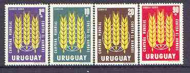 Uruguay 1963 Freedom From Hunger set of 4 unmounted mint, SG 1225-28, stamps on , stamps on  stamps on food, stamps on  stamps on  ffh , stamps on  stamps on 