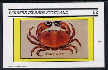 Bernera 1982 Shell Fish (Edible Crab) imperf deluxe sheet (Â£2 value) unmounted mint, stamps on , stamps on  stamps on crabs  food  marine-life