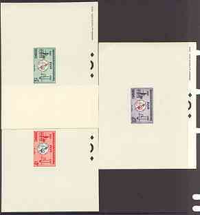 Cambodia 1965 International Telecommunications Union set of 3 Epreuves deluxe proofs in full issued colours, stamps on , stamps on  stamps on communications, stamps on itu, stamps on 