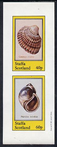 Staffa 1981 Shells (Cockle) imperf set of 2 values (40p & 60p) unmounted mint, stamps on marine-life     shells