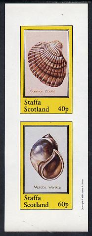 Staffa 1981 Shells (Cockle) imperf set of 2 values (40p & 60p) unmounted mint, stamps on , stamps on  stamps on marine-life     shells