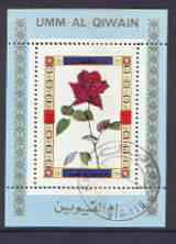 Umm Al Qiwain 1972 Roses individual perf sheetlet #14 cto used as Mi 1447A, stamps on , stamps on  stamps on roses, stamps on flowers