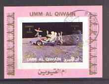 Umm Al Qiwain 1972 History of Space #2 individual imperf sheetlet #03 cto used as Mi 1196B, stamps on space