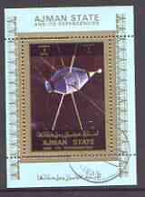 Ajman 1972 History of Space individual perf sheetlet #01 cto used as Mi 2781A, stamps on space