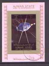 Ajman 1972 History of Space individual imperf sheetlet #01 cto used as Mi 2781B, stamps on , stamps on  stamps on space