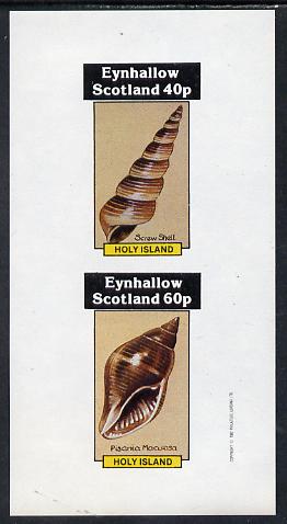 Eynhallow 1982 Shells (Screw Shell) imperf set of 2 values (40p & 60p) unmounted mint, stamps on , stamps on  stamps on marine-life     shells