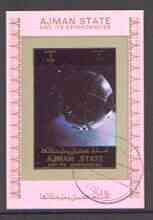 Ajman 1972 History of Space individual imperf sheetlet #08 cto used as Mi 2788B, stamps on space